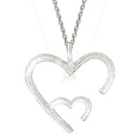Hjerte vedhæng i Sterling Sølv med frostet overflade | Nkg Design