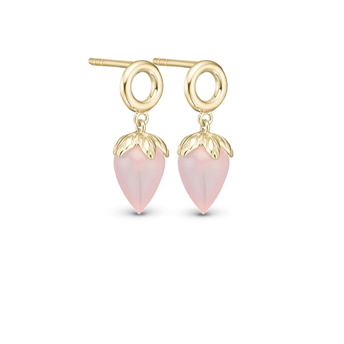 PINK CHALCEDONY STUDS,COLORFUL, GOLDPLATED| Christina Watches